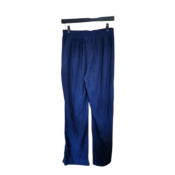 Briggs Womens Navy Blue Pull-On Elastic Waist Linen Pants Size L - Picture 2 of 3